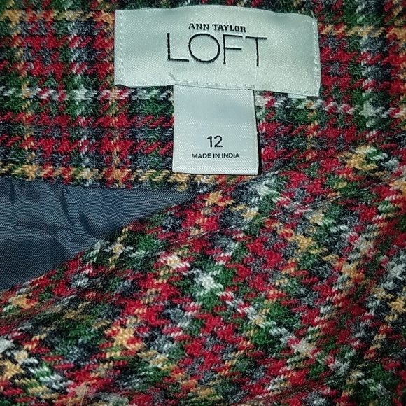 Loft plaid skirt with pockets - Picture 3 of 6